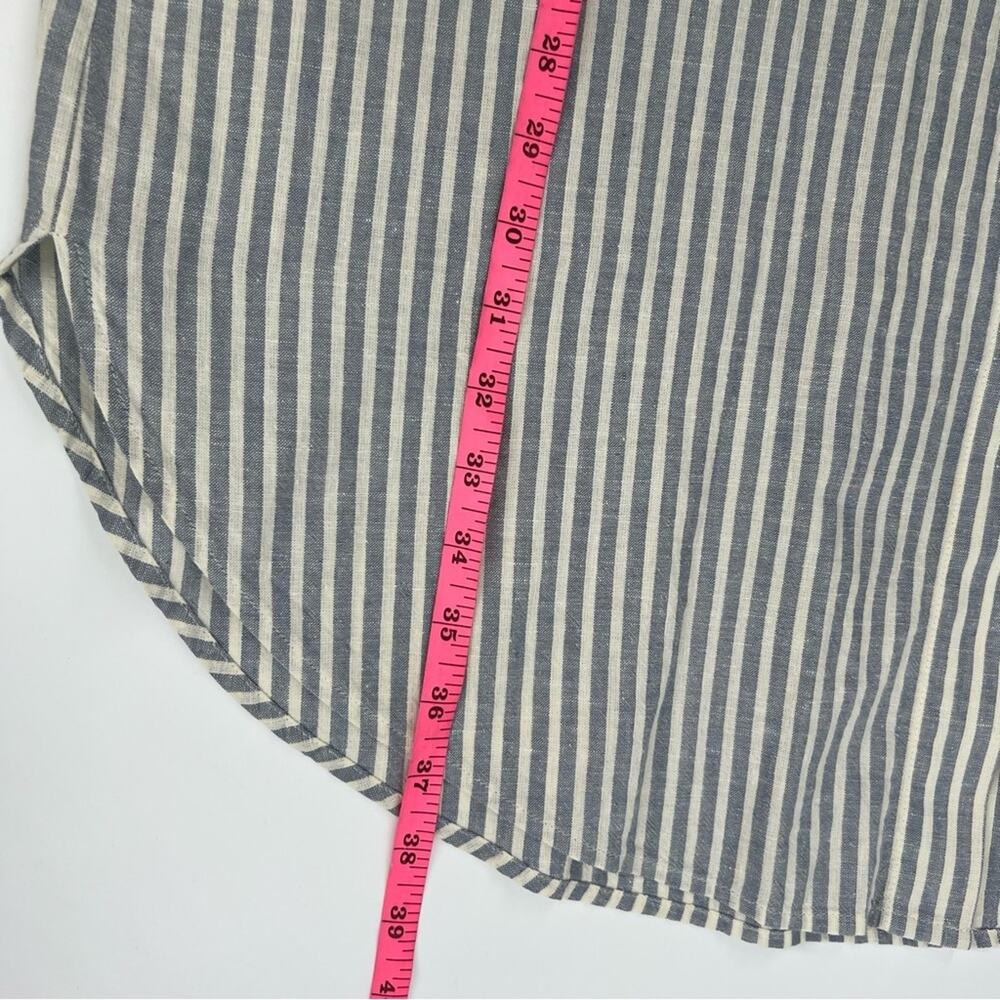 Eileen Fisher Chambray Hemp Striped
Shirt Dress Tunic Sz M blue white - Picture 11 of 11